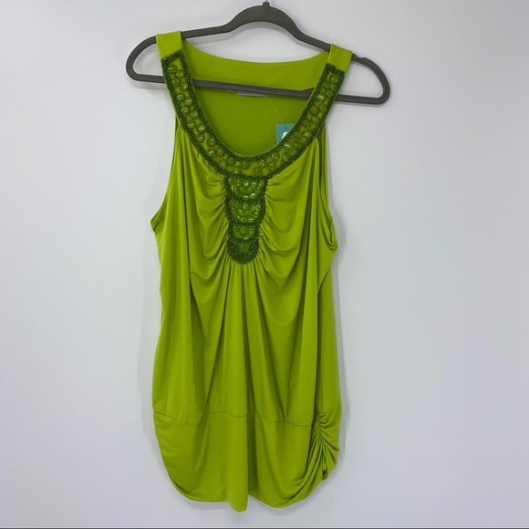 NEW Maurices Embellished Rouched Tank Top 2X